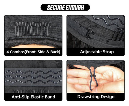 Sale Happening Now:70%OFF[3 In 1 Half Wig]  Afro Curly Wear  Half Wig 180% 250% Density Upgrade With Drawstring Cap Invisible Hairline Human Hair Wigs